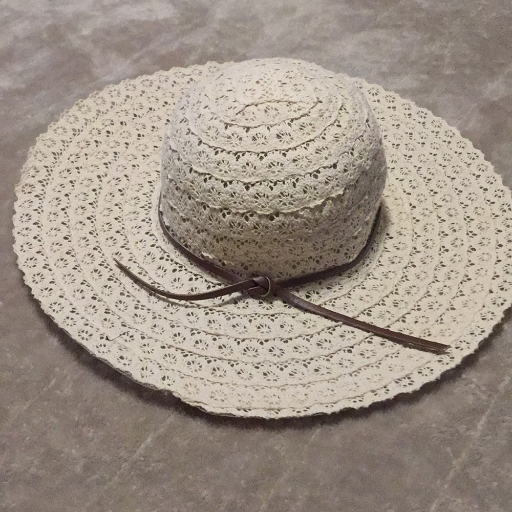 off white beach hat